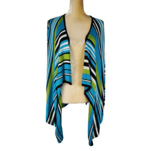 Evan Picone women's blue multicolor cardigan size L